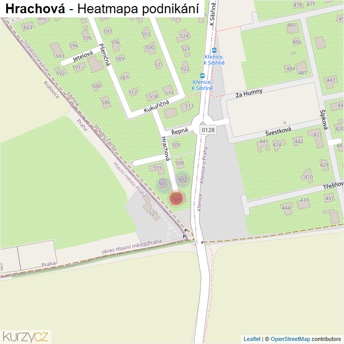 Mapa Hrachová - Firmy v ulici.