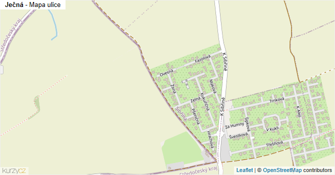 Ječná - mapa ulice