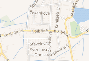 K Sibřině v obci Sibřina - mapa ulice