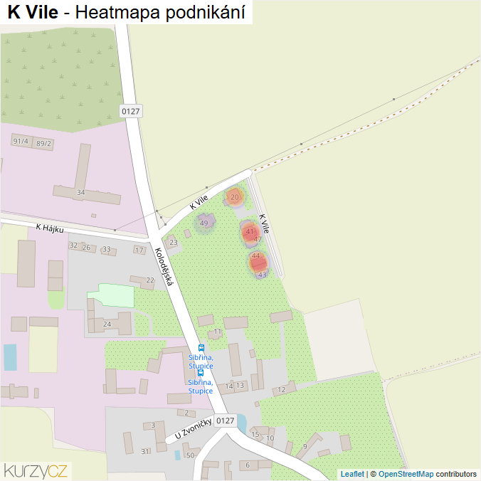 Mapa K Vile - Firmy v ulici.
