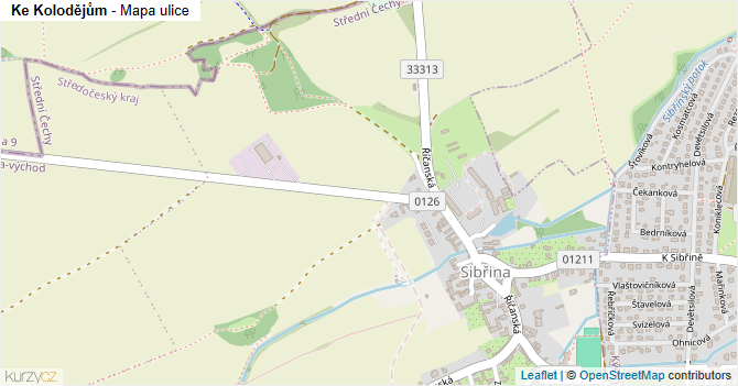 Ke Kolodějům - mapa ulice