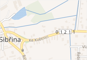 Ke Květnici v obci Sibřina - mapa ulice