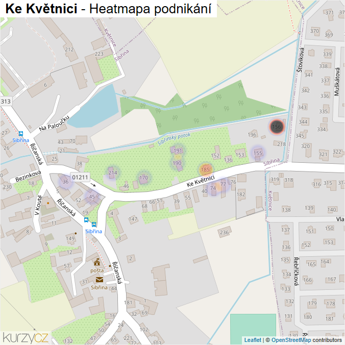 Mapa Ke Květnici - Firmy v ulici.