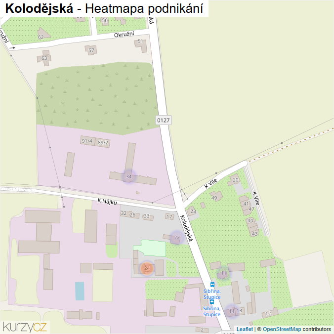 Mapa Kolodějská - Firmy v ulici.