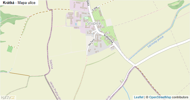 Krátká - mapa ulice
