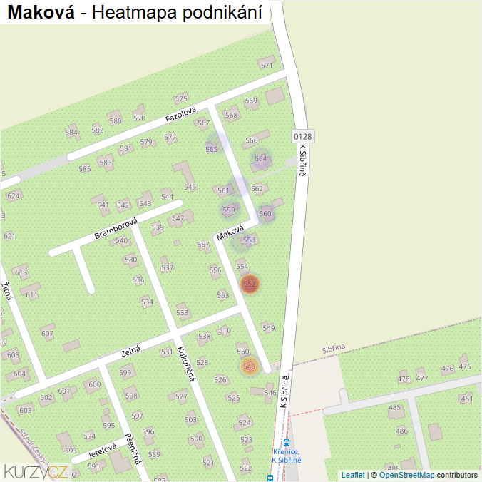 Mapa Maková - Firmy v ulici.