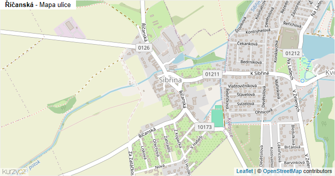 Říčanská - mapa ulice