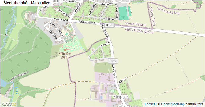 Šlechtitelská - mapa ulice