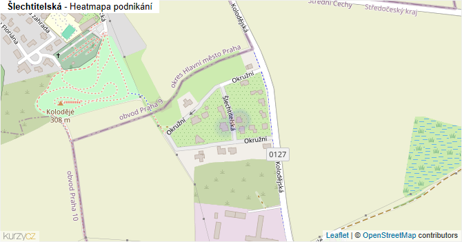 Šlechtitelská - mapa podnikání