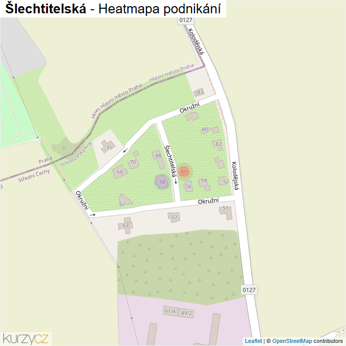 Mapa Šlechtitelská - Firmy v ulici.