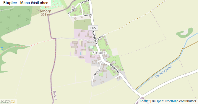 Stupice - mapa části obce