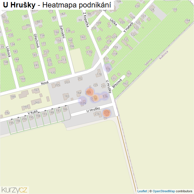 Mapa U Hrušky - Firmy v ulici.