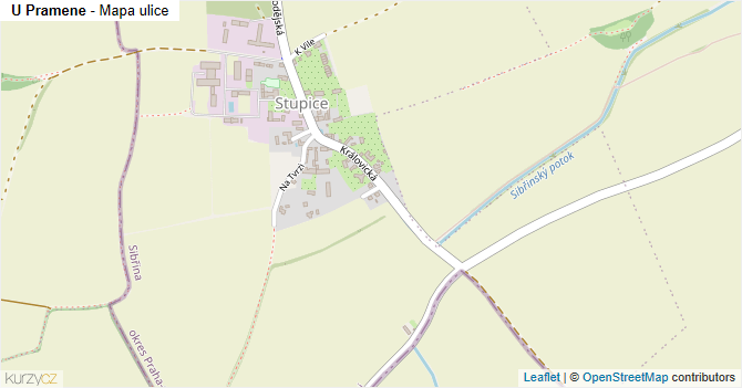 U Pramene - mapa ulice