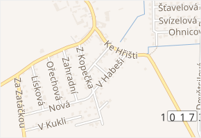 Ulička v obci Sibřina - mapa ulice