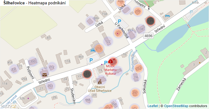 Šilheřovice - mapa podnikání