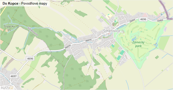 Do Kopce - záplavové mapy stoleté vody