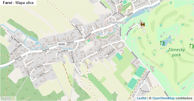 Farní - mapa ulice