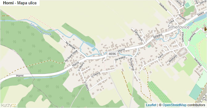 Horní - mapa ulice