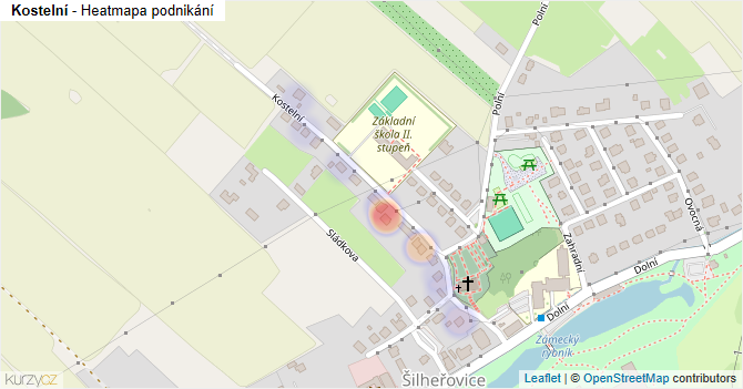Kostelní - mapa podnikání