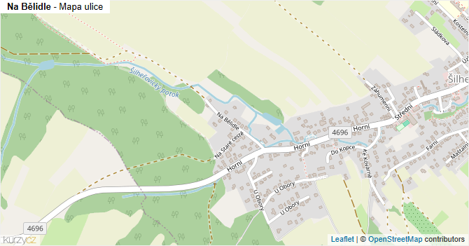 Na Bělidle - mapa ulice