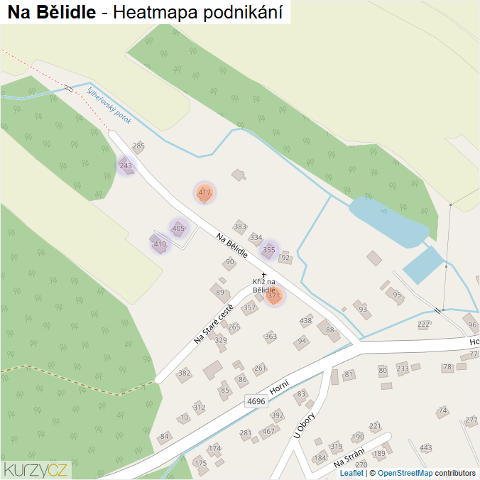 Mapa Na Bělidle - Firmy v ulici.