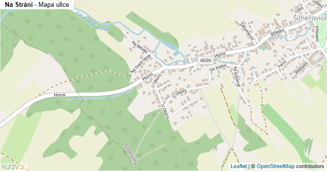 Na Stráni - mapa ulice