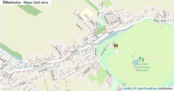 Šilheřovice - mapa části obce