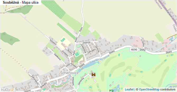 Souběžná - mapa ulice