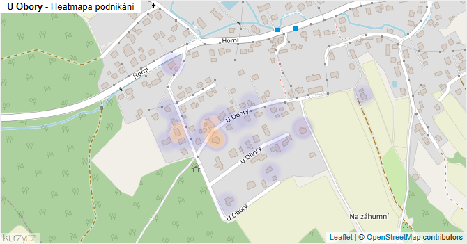 U Obory - mapa podnikání