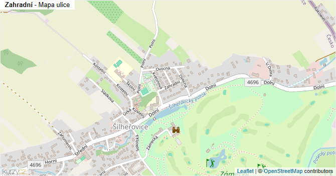 Zahradní - mapa ulice