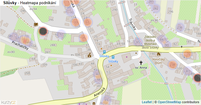 Silůvky - mapa podnikání