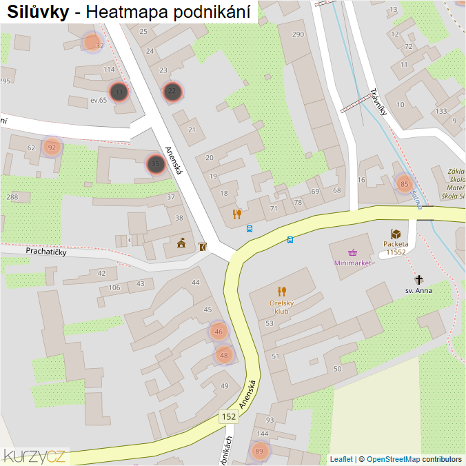 Mapa Silůvky - Firmy v obci.