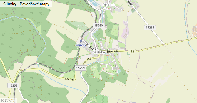 Silůvky - záplavové mapy stoleté vody