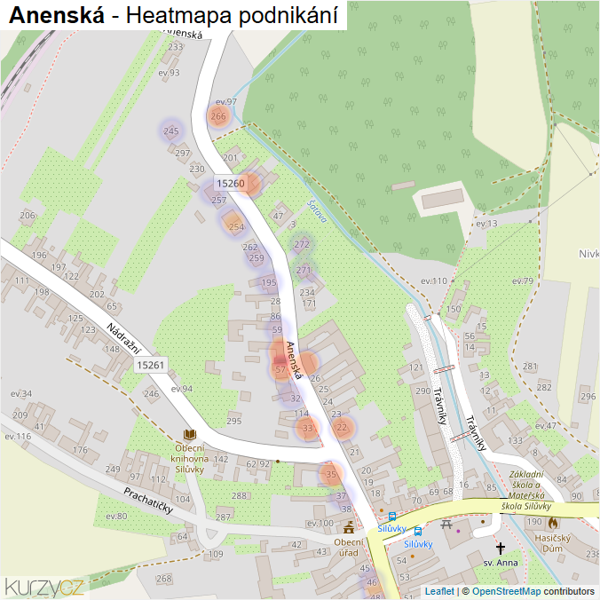 Mapa Anenská - Firmy v ulici.