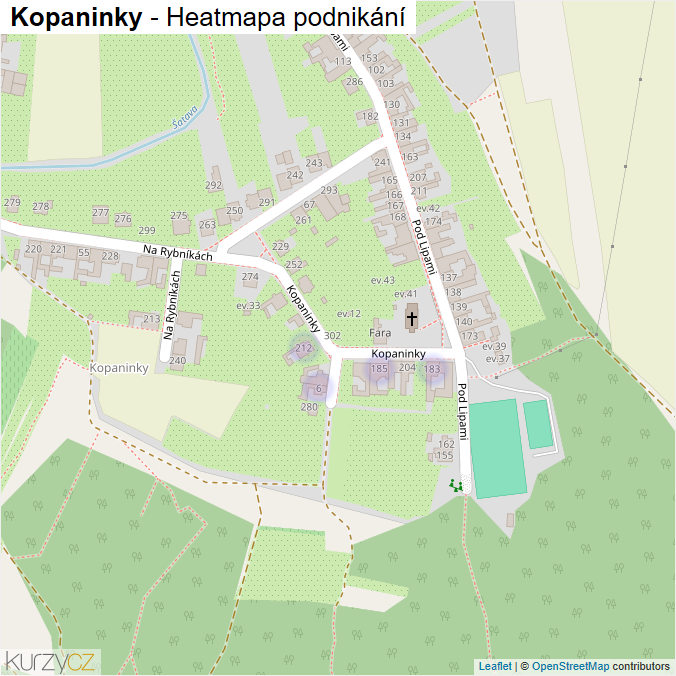 Mapa Kopaninky - Firmy v ulici.