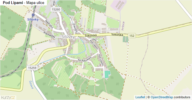 Pod Lipami - mapa ulice