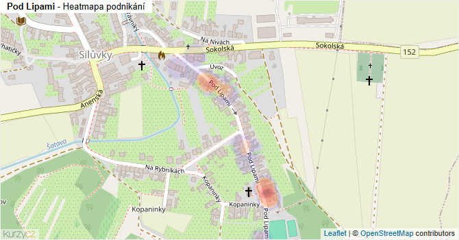Pod Lipami - mapa podnikání