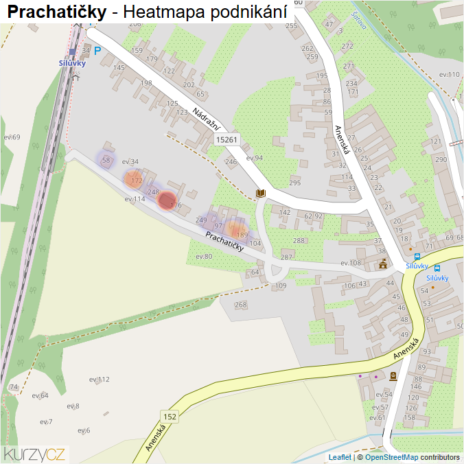 Mapa Prachatičky - Firmy v ulici.