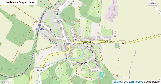 Sokolská - mapa ulice