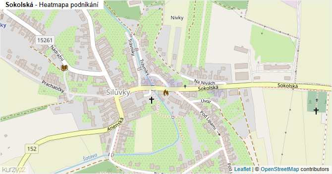 Sokolská - mapa podnikání