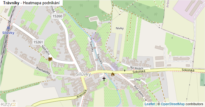 Trávníky - mapa podnikání
