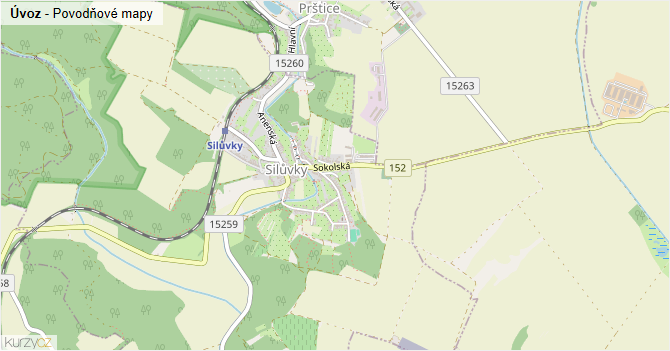 Úvoz - záplavové mapy stoleté vody