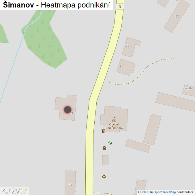 Mapa Šimanov - Firmy v obci.