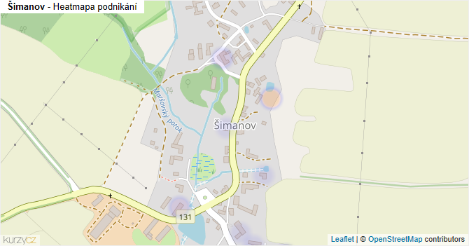 Šimanov - mapa podnikání