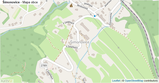 Šimonovice - mapa obce