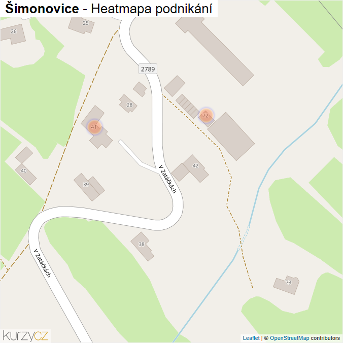 Mapa Šimonovice - Firmy v obci.