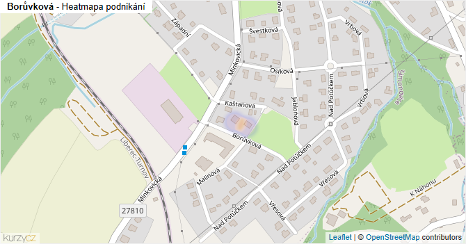 Borůvková - mapa podnikání
