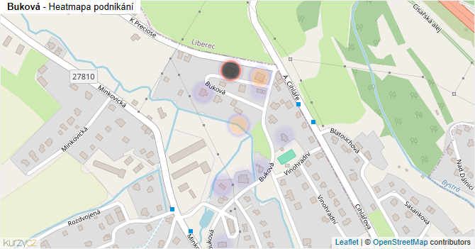 Buková - mapa podnikání