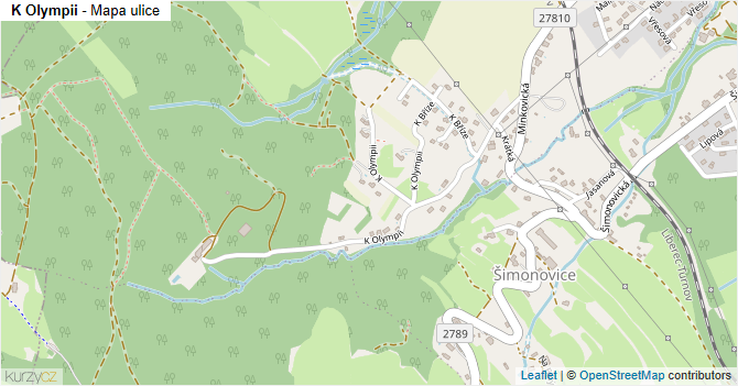 K Olympii - mapa ulice