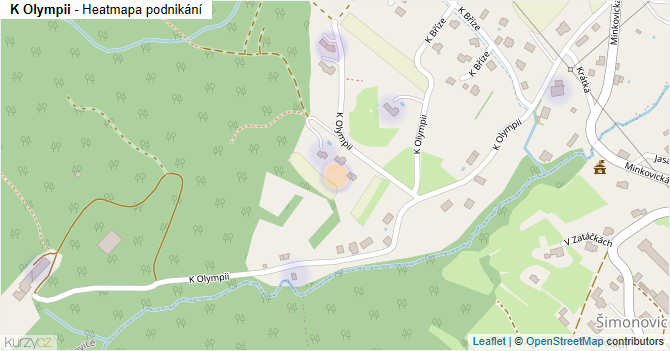 K Olympii - mapa podnikání